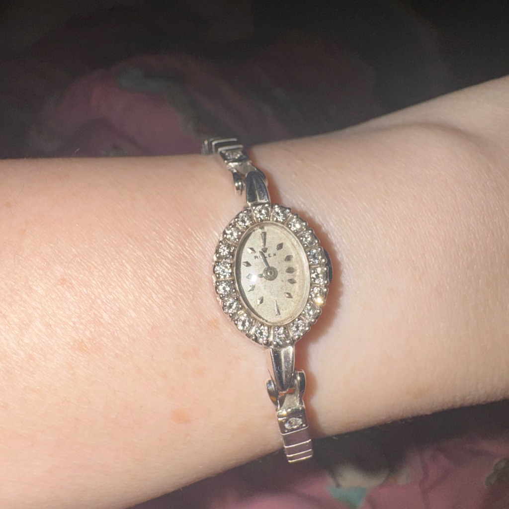 Rolex 14k White Gold Diamond Vintage Watch
